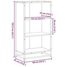 Libreria Larryhot nera 60x35x107,5 cm in legno ingegnerizzato, resistente e durevole, facile da montare, stile decorativo, adattA, Per riporre soprammobili, statuette, libri, piccoli oggetti, ecc. - nero - Visualizzare 9