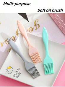 1 pieza/3 piezas Brocha de silicona para untar, brocha para aceite, brocha para parrilla de barbacoa, brocha para salsas, para barbacoa, parrilla, pasteles, cocina, hornear