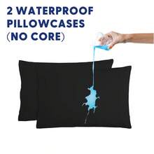 2pcs Plain Thickened Waterproof Pillow Covers (Pillow Insert Not Included), Soft & Comfortable, Pillow Protector, Waterproof & Washable, Suitable For Bedroom, Hotel, Dormitory Bedding