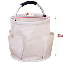 1 pezzo Borsa portaoggetti da giardino con 6 scomparti - In tessuto Oxford durevole, design pieghevole salvaspazio, manico rotondo per un facile trasporto - Cestino portaoggetti essenziale per il giardinaggio domestico e il campeggio all'aperto, organizer per attrezzi da spiaggia, ideale come regalo di Natale