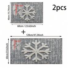 1pc/2pcs Winter Snowflake Pattern Bath Mat, Imitation Cashmere Material, Plush Decoration, Suitable For Bathroom, Doorway, Kitchen And Holiday Decoration, Machine Washable, Gift Choice - Multicolor - View 11