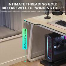 Computer Desk Desktop Gaming Desk Rectangular Desk Student Home Writing Desk Simple Rental House Gaming Table - Wood Color - View 4