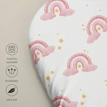 Juego de 4 piezas de ropa de cama para cuna de bebé, unisex para recién nacidos, suave y transpirable con lindos patrones de animales - Multicolor - Ver 8