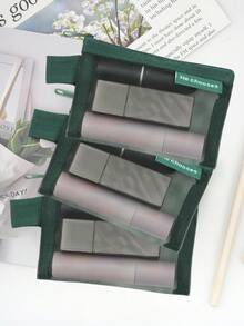 Bolsa de lápiz labial burdeos mini, bolsa de almacenamiento pequeña de malla cuadrada, bolsa con cremallera transparente portátil, bolsa cosmética multifuncional, organizador de maquillaje, mantiene el bolsillo limpio y ordenado, puede almacenar cargadores y cables USB, adecuado para dormitorio, exterior, viaje de verano, vacaciones, decoración del baño, almacenamiento de cosméticos para vacaciones, accesorios de baño, vuelta al colegio - Multicolor - Ver 14