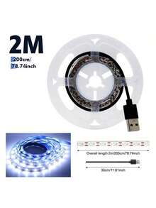 [10m/5m/3 米/2m/1m 柔性 USB LED 灯带，卧室 LED 灯，柔性装饰灯带，高亮度可切割和粘贴照明灯带，适用于卧室、橱柜、厨房 DIY，无需电池、电视背光，适用于电视背光、卧室、橱柜、厨房、DIY 照明] - 白色外殼 - 查看 16