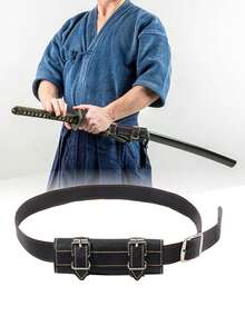 可调节仿皮武士刀腰带、角色扮演配件、剑鞘腰带、武术刀配件腰带 - 彩色 - 查看 3