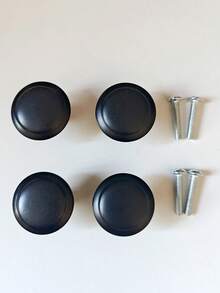 4 Peças Maçanetas e Puxadores de Móveis de Cozinha Foscos com Parafusos, Maçanetas Redondas Pretas Modernas para Cômoda, Puxadores de Gaveta, Maçanetas de Armário de Banheiro, Puxadores de Porta para Cômoda, Cozinha, Closet, Guarda-Roupa, Armário