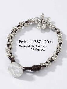 1 Pc Minimalist Stylish Street-Style Y2K Asymmetrical Multi-Layered Beaded Bracelet - Suitable For Men & Women's Everyday Wear, Festive Occasions Birthday Gifts