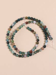 Cuentas de piedras naturales, cuentas sueltas de obsidiana, jade birmano, ojo de tigre, redondas y lisas, piedras preciosas de curación de energía para hacer joyas, pulseras y collares DIY