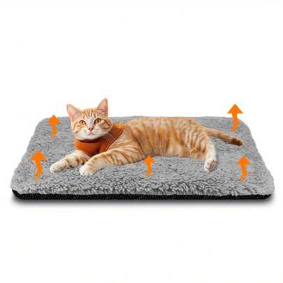 Self-Warming Cat Bed, Ultra-Soft Warming Dog Bed Mat, Washable Anti-Slip Self-Warming Pet Pad For Indoor/Outdoor Use For Medium/Small Cats & Dogs - Top Plush Insulation, Middle Tin Foil Insulation, Bottom Anti-Slip