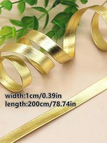 2m Artificial PU Leather Decoration Strap, Gold/Silver/Pink, DIY Accessories For Clothing, Bags And Hats