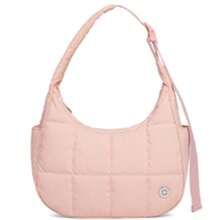 Small Puffer Crescent Shoulder Bag – Women's Quilted Nylon Handbag With Adjustable Strap, Lightweight & Stylish - 西瓜粉 - 查看 1
