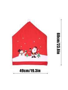 4pcs-Christmas Chair Covers Xmas Dining Chair Slipcovers Santa Claus Red Hat Chair Back Covers For Christmas Banquet Holiday Festival Decor
