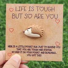 1pc Resin Cute Little Hedgehog Pocket Hug, Do Strong Yourself, Become Strong, Strong Little Hedgehog, Encourage Family And Friends, All Seasons, Festivals Can Be Given, For All People - Hedgehog - View 13