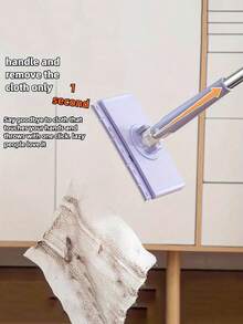 无绳旋转拖把，干湿两用超细纤维拖把，适用于地板清洁，小巧，可重复使用拖把垫，非常适合硬木和复合地板