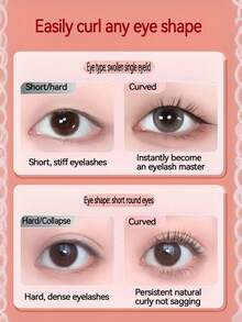 1支睫毛夹，无框睫毛夹，广角睫毛夹，不夹皮肤，持久卷翘，睫毛化妆工具，化妆必备品 - 彩色 - 查看 6