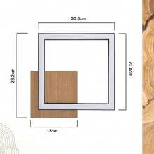 Luz de techo LED para cocina - Blanco cálido 3000K, lámpara de techo de madera moderna de 12W, diseño cuadrado negro para cocina, sala de estar, dormitorio, pasillo y comedor