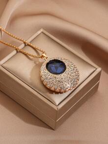 1pc Alloy Round Devil's Eye Sweater Chain - Yellow Gold - View 2