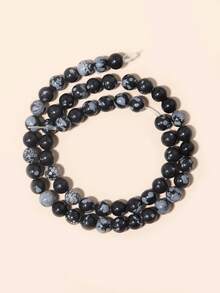 Cuentas de piedras naturales, cuentas sueltas de obsidiana, jade birmano, ojo de tigre, redondas y lisas, piedras preciosas de curación de energía para hacer joyas, pulseras y collares DIY