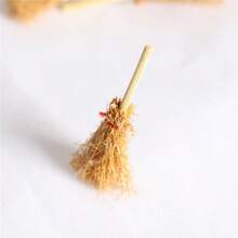 Weihnachtsdekoration Miniatur Puppenhaus Mikro Mini Besen Ornament, kreatives Heimdekoration Accessoire