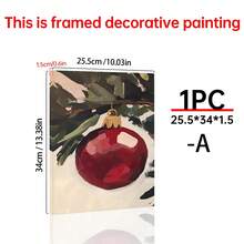 Half A Red Christmas Tree Ornament Print. Red Christmas Ornament. Printable Christmas Canvas Wall Art. Warm And Vintage Style Print. Warm And Festive Print Canvas Wall Art, Room Poster, Home Decor, Room Decor Aesthetic, Room Decor Supplies. Room Decor, Optional Frame - 2PCS - View 26