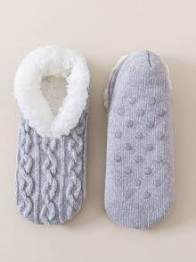 一双加厚保暖地板袜，内里带绒毛，袜底硅胶防滑，室内鞋套。毛绒袜，蓬松袜 - 彩色 - 查看 14