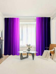 2 件现代紫色杆袋薄纱窗帘 - 时尚半透明卧室和客厅窗帘，易护理涤纶面料，现代家居装饰，卧室窗饰 | 现代窗帘 | 涤纶薄纱窗帘 - 彩色 - 查看 6