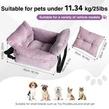 HAZOOWILL HazoWill 2-In-1 Pet Car Booster Seat, Portable Detachable Travel Raised Pad, Suitable For Small Dogs And Cats, Soft Convertible Bed, Breathable Summer Design, Adjustable Leash And Safety Belt Buckle, Fits Front And Rear Seats - Multicolor - View 13