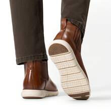 Men's Chelsea Boots Slip On Comfort Leather Casual Shoes - 棕色 - 查看 8