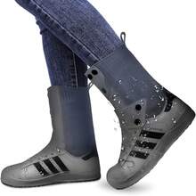 Cubiertas de Zapatos Impermeables Antideslizantes Viaje Plegables Reutilizables Adecuadas para Hombres y Mujeres Medidas de Lluvia y Barro - Negro - Ver 3