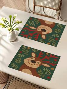 1 pièce Chemin de table renne de Noël, Chemin de table décoratif de Noël, Chemin de table aspect lin de Noël, Chemin de table, Chemin de table, 1 pièce Chemin de table, 4 pièces Sets de table, 1 pièce Housse de coussin, 3 produits disponibles, Décoration saisonnière d'intérieur et d'extérieur pour l'hiver, Décoration de Noël pour la maison, Décoration de chambre de Noël, Décorations de fête de Noël