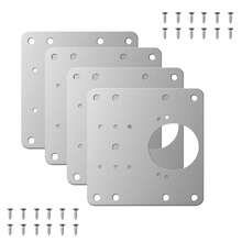 4pcs Cabinet Hinge Repair Plates, Stainless Steel Hinge Repair Kit, Cabinet Hinge Mounting Bracket Set, Kitchen Cabinet Door Hinge Repair Plates Set With Cabinet Door Installation Screws - Silver - View 2