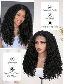 Tóc giả bện ren mềm cao cấp có tóc con, đã được tỉa sẵn, không có nút thắt, kiểu tóc giả dreadlocks rẽ ngôi vuông, kích thước nhỏ, xoăn bồng bềnh, phù hợp cho nữ, sợi tổng hợp chất lượng cao, hai lớp ren bện, kiểu móc, thích hợp để đội hàng ngày, Halloween, dự tiệc và nhiều dịp khác. - Nhiều màu - Xem 7