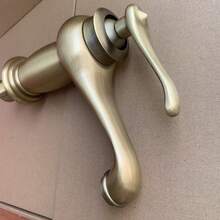 1pc Genie Lamp Style Short Vintage Copper Faucet, Middle Eastern Decor Copper Bathroom Sink Faucet, Decorative Copper Faucet Suitable For Both Hot And Cold Water