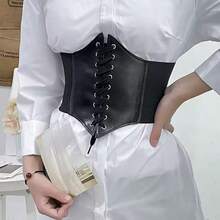 1pc Elegant Ladies' Bustier Corset, A Black Elastic Bustier Corset In A Retro Court Style. It Is The Best Choice To Match With Dresses, Gowns, Coats, For Parties, Gatherings, And Festival Galas. Halloween Costume