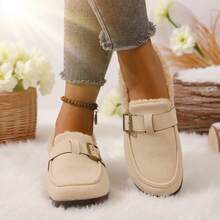 Women's Snow Boots And Women's Loafers, Featuring A Slip-On Design, Plush-Lined Interior, Windproof And Warm Properties, Lightweight And Non-Slip Performance, Casual And Sporty Style, Stylish And Versatile Look, Machine Washable, Suitable For Dating, Shopping, Walking And Office Wear, Are Ideal Choices For New Year Gifts And Valentine's Day Gifts. - 米色 - 查看 5