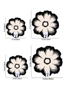 1 Stück schwarzweißer Blumenmuster Wohnzimmer Dekorationsteppich, bohemian-retro Stil Muster, Flaumiges Material mit 10mm Dicke, weich und angenehm anzufassen, leicht zu pflegen, wasserfest und fleckabweisend, rutschfeste Rückseite, Teppich für Lobby, Schlafzimmer, Wohnzimmer, Badezimmer, Küche, Büro, Raumdekoration und Fußmatte, ideal für Feierlichkeiten.