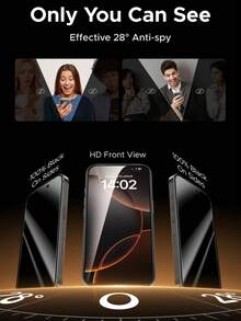 UGREEN UGREEN 2PCS Privacy Screen Protector Black Edge Full Screen Anti-Spy Tempered Glass Screen Protector Compatible With IPhone 17 Air Pro Max