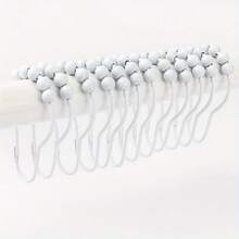 6/12/24-Piece Rust-Proof Stainless Steel Shower Curtain Roller Ball Hooks – Decorative Polished Nickel Bathroom Curtain Hooks For Shower Rods | Bathroom Upgrade Accessories, Fall Decor Renovation Essential Home Bathroom Decor Bathroom Accessories Back To School