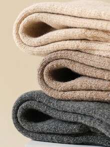 1/3/5/10/15/20双装 女士加厚纯色舒适保暖透气中筒袜，秋冬季 - 彩色 - 查看 8