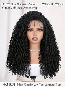 Tóc giả bện ren mềm cao cấp có tóc con, đã được tỉa sẵn, không có nút thắt, kiểu tóc giả dreadlocks rẽ ngôi vuông, kích thước nhỏ, xoăn bồng bềnh, phù hợp cho nữ, sợi tổng hợp chất lượng cao, hai lớp ren bện, kiểu móc, thích hợp để đội hàng ngày, Halloween, dự tiệc và nhiều dịp khác. - Nhiều màu - Xem 3