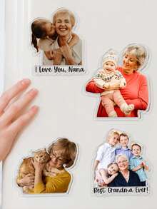 Custom Photo Magnet, Asymmetrical -Shaped Acrylic Fridge Magnets - Warm, Lovely And Special Home Decorations - Photos And Fridge Magnets, Mom And Daughter Photo Magnet Gift, Dog Photo Magnet, Family Photo Magnet Gift, Lovers Gift, Personalized Mother's Day Gift For Mom, Custom Photo Fridge Magnets, Baby Face Fridge Magnet,