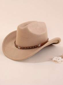 1 件儿童西部牛仔帽，男女通用宽边爵士帽，可拆卸，适合日常、户外、度假、派对服装 - 1PC - 查看 11