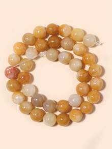 Cuentas de piedras naturales, cuentas sueltas de obsidiana, jade birmano, ojo de tigre, redondas y lisas, piedras preciosas de curación de energía para hacer joyas, pulseras y collares DIY