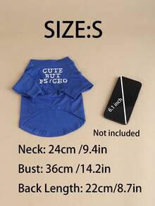 这款轻便的宠物服装适合猫狗穿着，采用字母印花圆领T恤设计，适合小型猫咪和法国斗牛犬。春、夏、秋季居家或外出穿着都非常合适，让您的爱犬更加快乐。（本产品尺码偏小，建议购买大1-2个尺码）