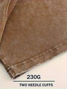 Men's 230g Washed Vintage Cotton-Shirt - Tired Moms Club Graphic Print, Casual Short Sleeve Round Neck Tee, Funny Mother's Day Women, Washable Summer Top, Casual Attire |   Playful Print |   Durable Fabric - Cà phê nâu - Xem 4