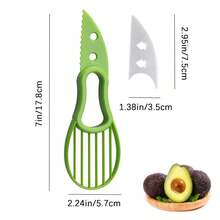 3-In-1 Avocado Slicer - Avocado Tool, Avocado Peeler, Kitchen Tool, Avocado Cutting Tool, Avocado Knife Tool, Fruit Slicer, Avocado Scraper Tool - Avocado Core Remover, Fruit And Vegetable Tool - Green - View 7