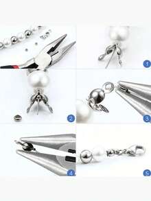 100 Pieces/Batch Stainless Steel Golden Connecting Clasp Press-On End Bead Accessories Kit DIY Bracelet Necklace Jewelry Making Supplies