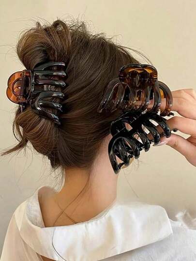 1pc Minimalist Hair Claw Clip, Large Elegant Hair Accessory, Suitable For Bun Hairstyles, Daily, Party, Travel Wear, Women's Spring/Summer Gift, Fashionable Hair Clip