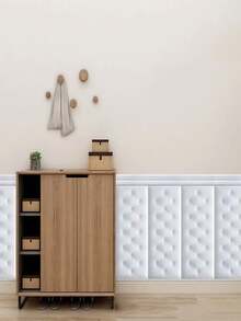 4 件 27.55 X 13.78 X 0.16 英寸，3D 墙板，压花 XPE 泡沫壁纸，仿皮革纹理，压花纹理，圣诞家居装饰，儿童房装饰，可重复使用，可定制，床头板衬垫，隔音厚壁装饰，房间装饰，防水、防潮、防尘、防撞贴纸